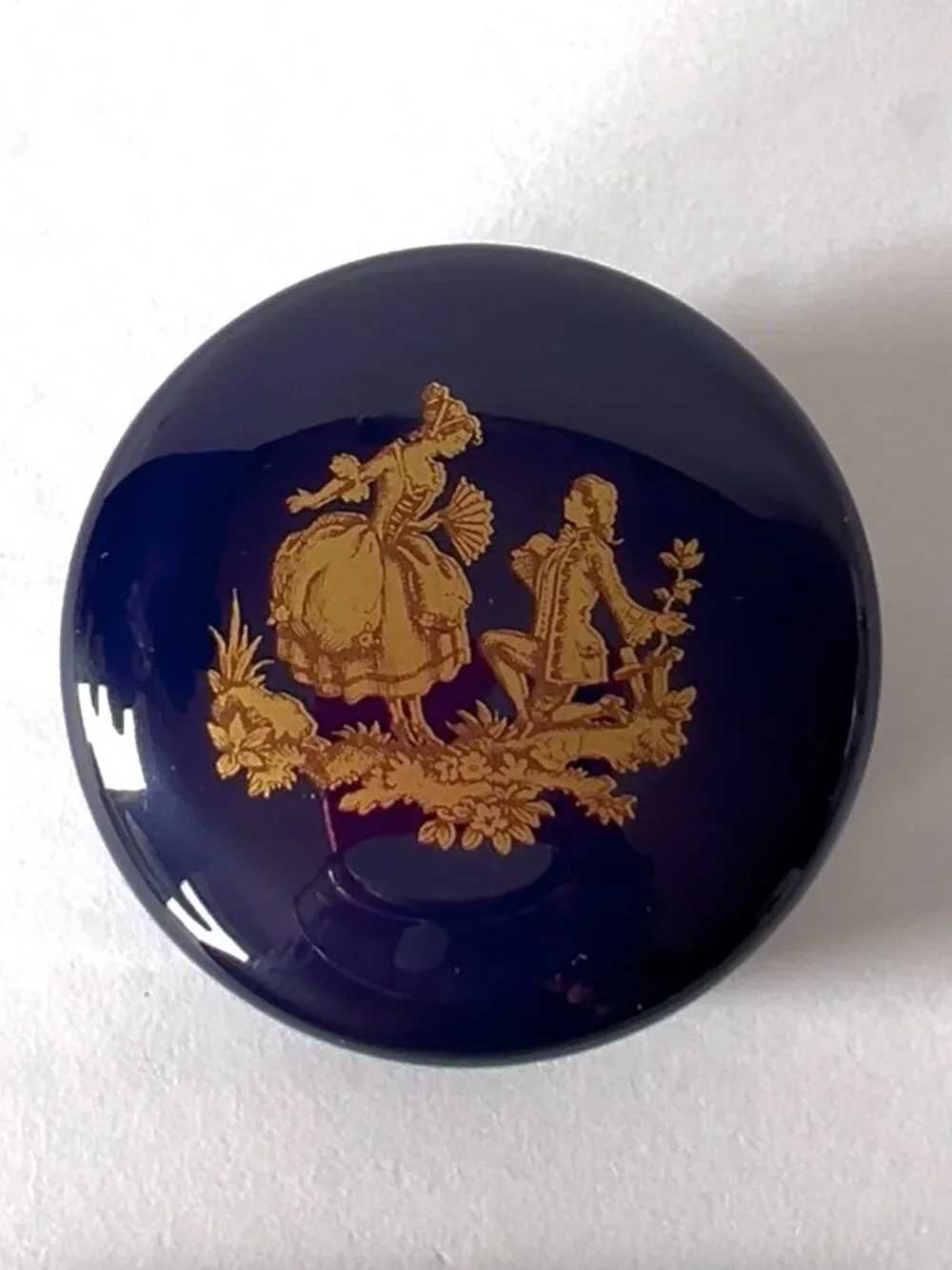 Cobalt LIMOGES FRANCE Trinket Box
